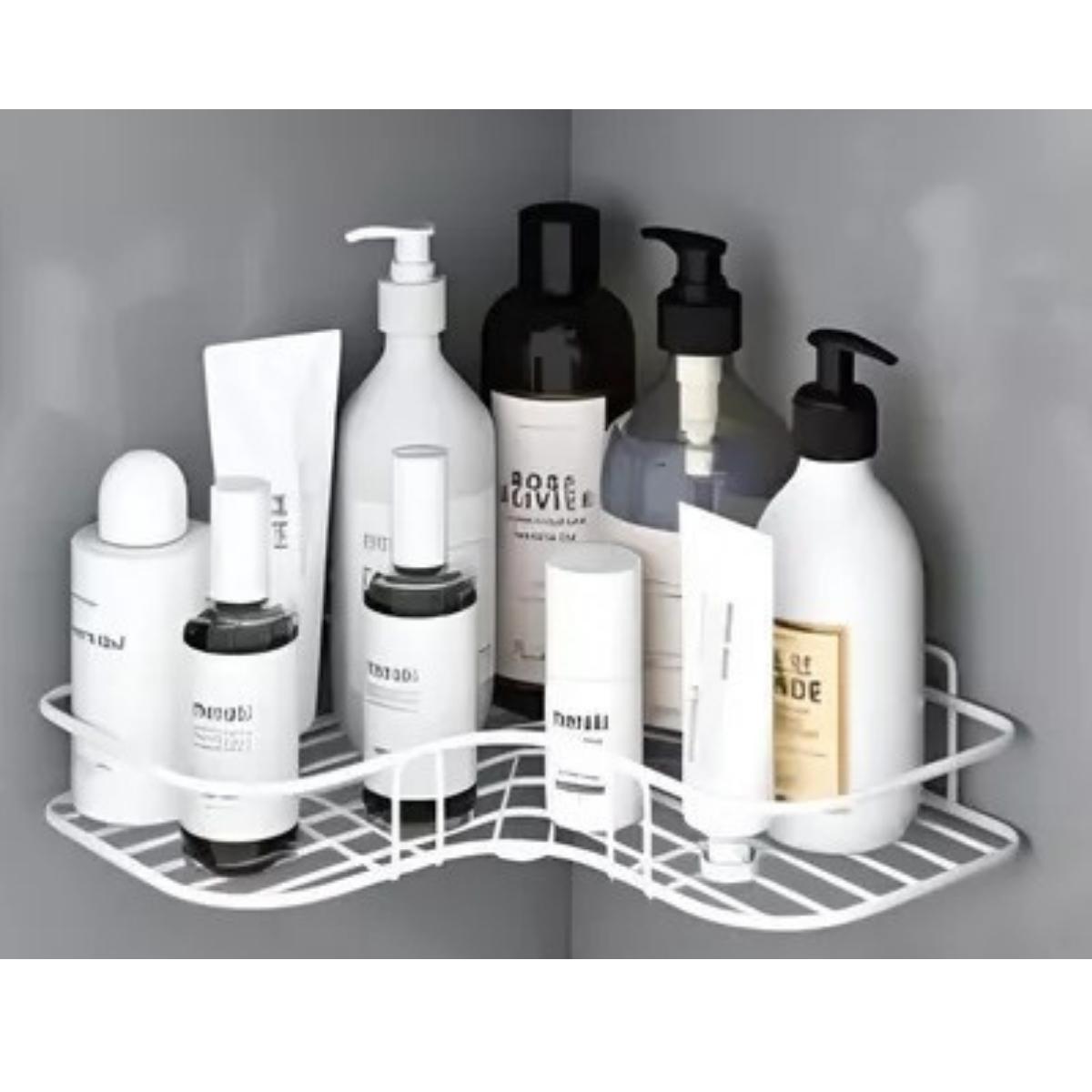 Suporte Porta Shampoo Branco Prateleira De Banheiro Suporte Porta Shampoo Branco Prateleira De Banheiro
